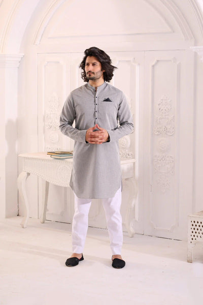 Grey Douted Kurta – Walkout by Omar