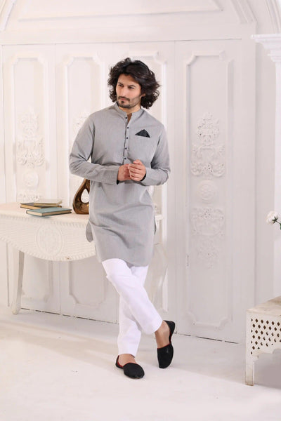 Grey Douted Kurta – Walkout by Omar